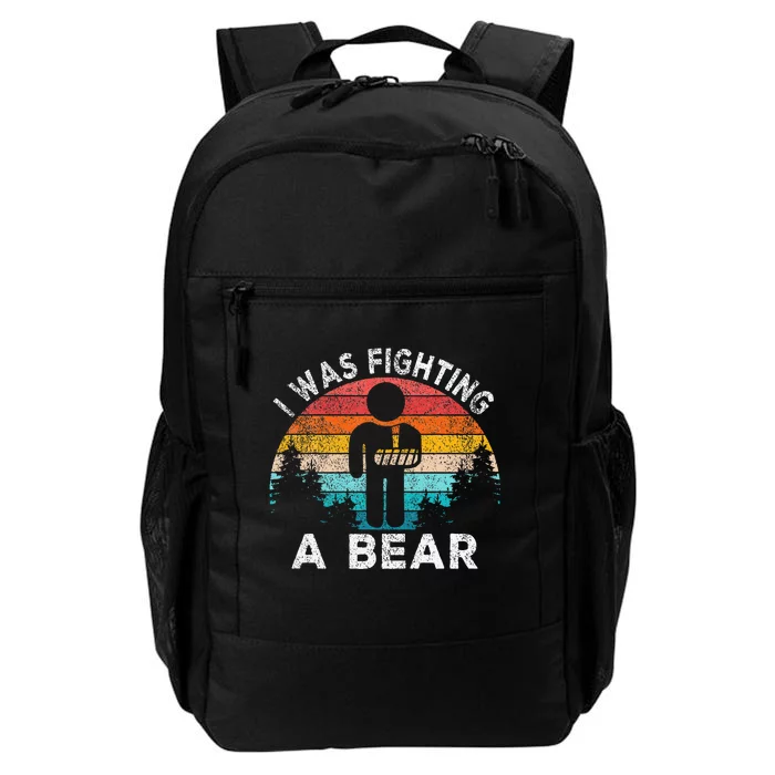 I Was Fighting A Bear Get Well Soon Broken Arm Surgery Retro Daily Commute Backpack