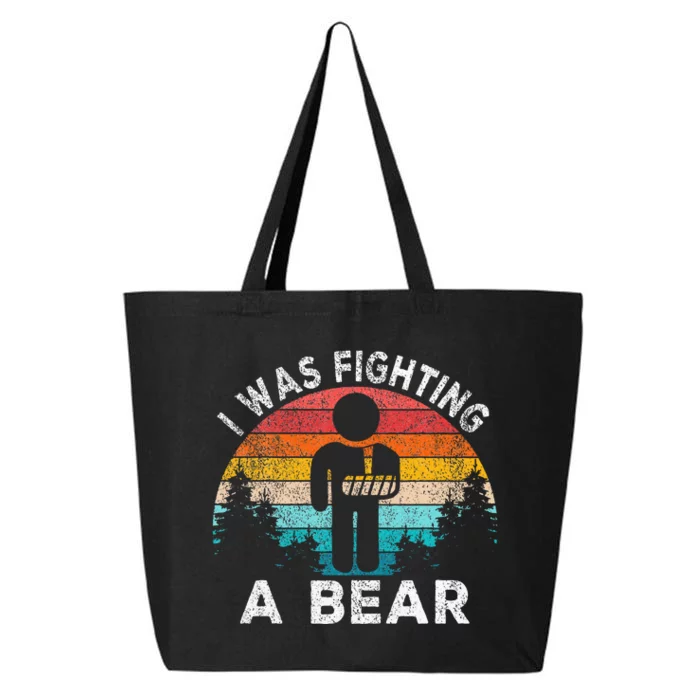 I Was Fighting A Bear Get Well Soon Broken Arm Surgery Retro 25L Jumbo Tote