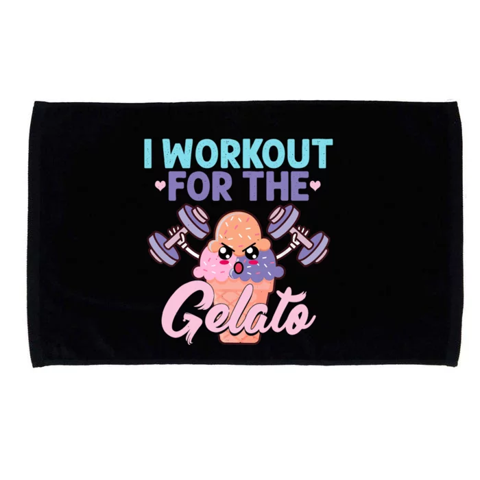 I Workout For The Gelato Funny Workout Fitness Microfiber Hand Towel