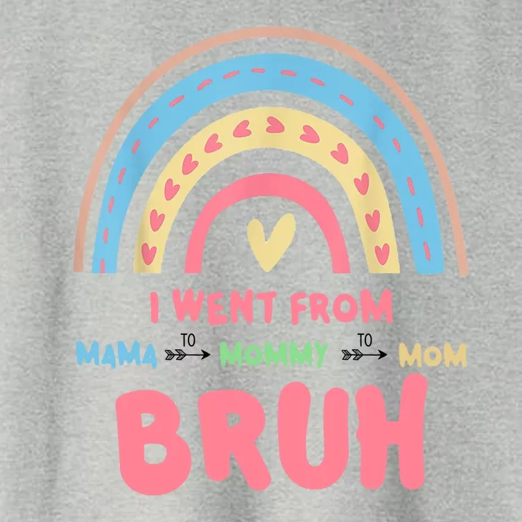 I Went From Mama To Mommy To Mom Bruh Rainbow Women's Crop Top Tee