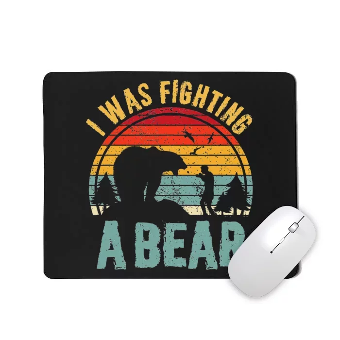 I Was Fighting A Bear Funny Injury Recovery Get Well Soon Mousepad