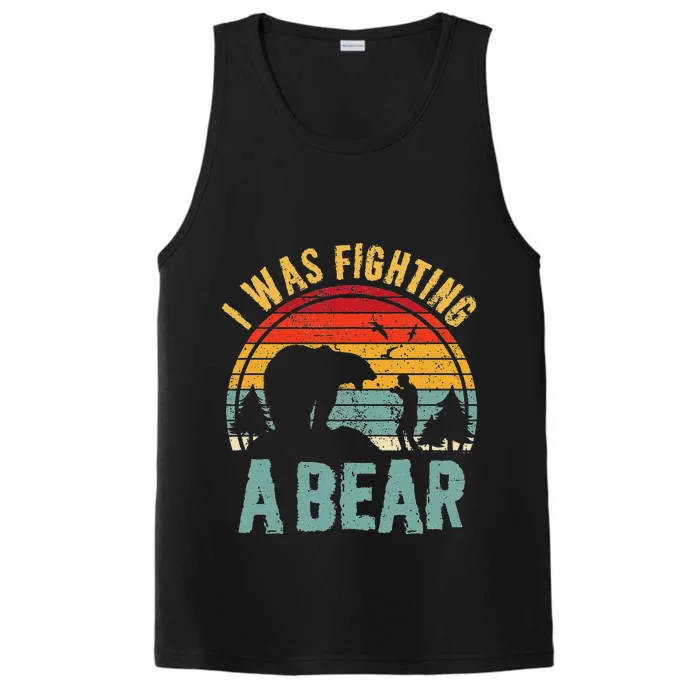 I Was Fighting A Bear Funny Injury Recovery Get Well Soon Performance Tank