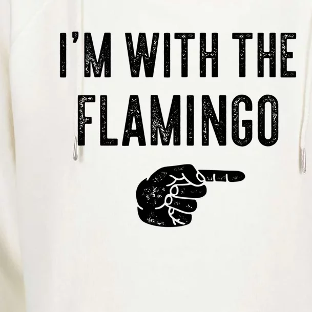 IM With Flamingo Halloween Christmas Funny Great Gift Womens Funnel Neck Pullover Hood