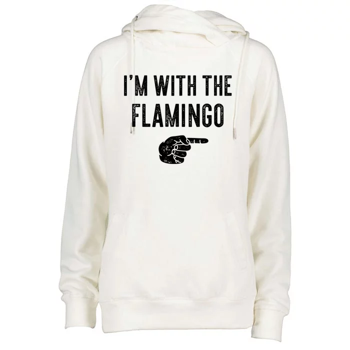 IM With Flamingo Halloween Christmas Funny Great Gift Womens Funnel Neck Pullover Hood