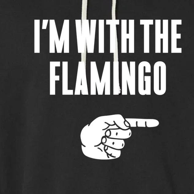 IM With Flamingo Halloween Christmas Funny Gift Garment-Dyed Fleece Hoodie