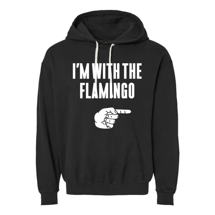 IM With Flamingo Halloween Christmas Funny Gift Garment-Dyed Fleece Hoodie