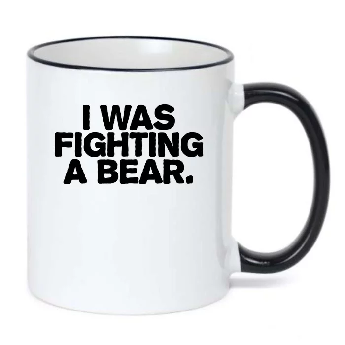 I Was Fighting A Bear Funny Injury Get Well Gift Black Color Changing Mug