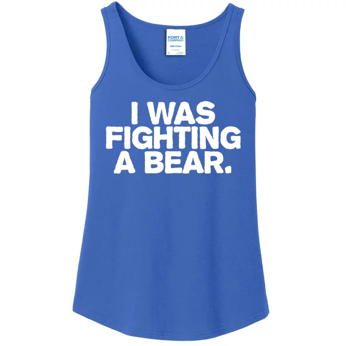 I Was Fighting A Bear Funny Injury Get Well Gift Ladies Essential Tank