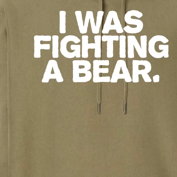 I Was Fighting A Bear Funny Injury Get Well Gift Premium Hoodie