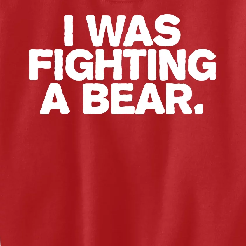 I Was Fighting A Bear Funny Injury Get Well Gift Kids Sweatshirt