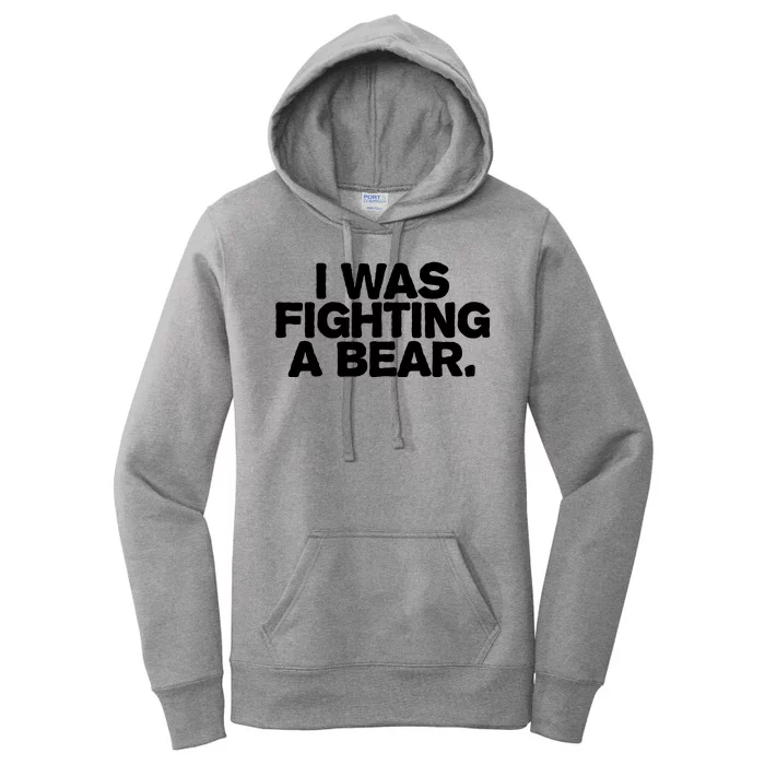 I Was Fighting A Bear Funny Injury Get Well Gift Women's Pullover Hoodie