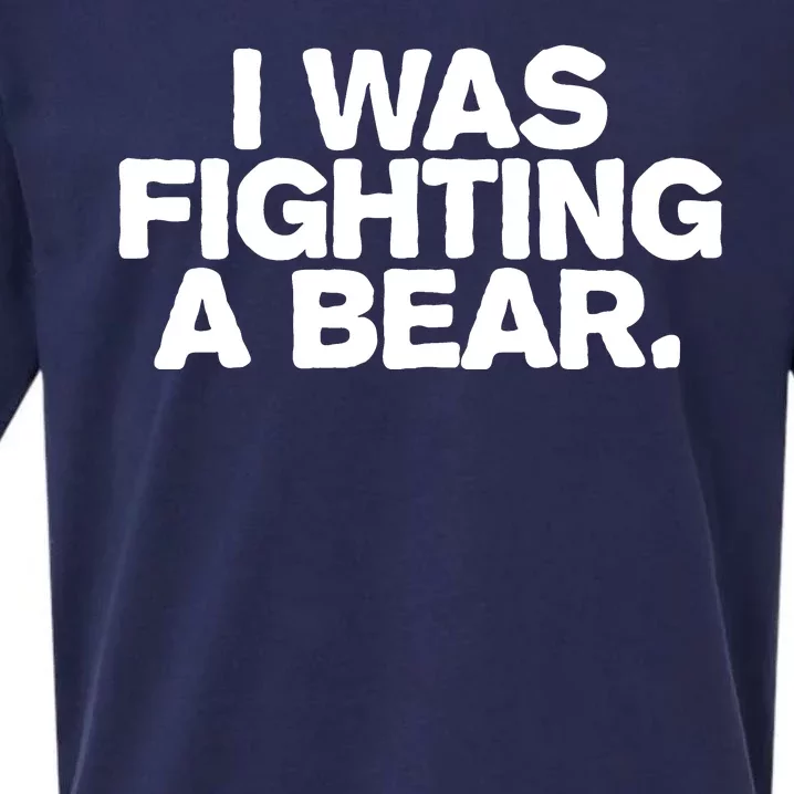 I Was Fighting A Bear Funny Injury Get Well Gift Sueded Cloud Jersey T-Shirt