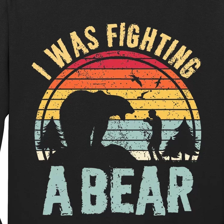 I Was Fighting A Bear Funny Injury Recovery Get Well Soon Long Sleeve Shirt