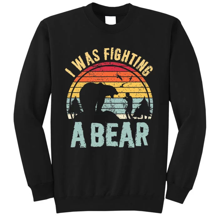 I Was Fighting A Bear Funny Injury Recovery Get Well Soon Sweatshirt