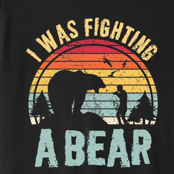 I Was Fighting A Bear Funny Injury Recovery Get Well Soon ChromaSoft Performance T-Shirt