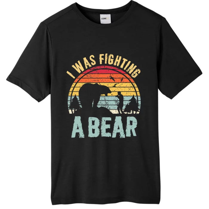 I Was Fighting A Bear Funny Injury Recovery Get Well Soon ChromaSoft Performance T-Shirt