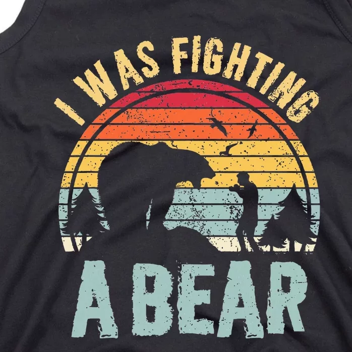 I Was Fighting A Bear Funny Injury Recovery Get Well Soon Tank Top