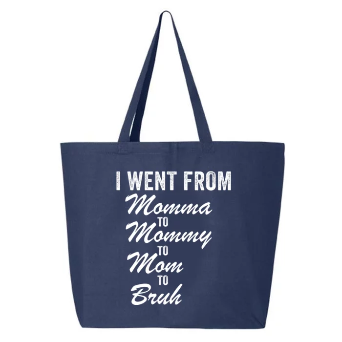 I Went From Momma To Mommy To Mom To Bruh Mom Life Funny Mothers Day Women 25L Jumbo Tote