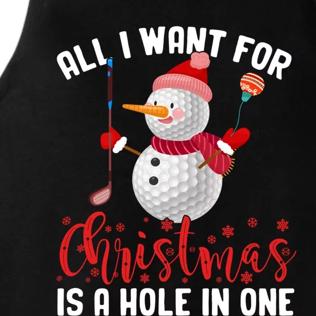 I Want For Christmas Is A Hole In One Golf Ball Snow Xmas Funny Gift Ladies Tri-Blend Wicking Tank