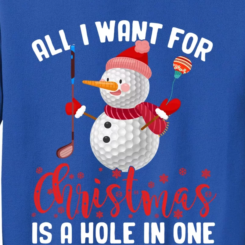 I Want For Christmas Is A Hole In One Golf Ball Snow Xmas Funny Gift Tall Sweatshirt