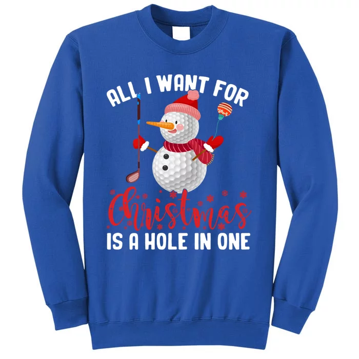 I Want For Christmas Is A Hole In One Golf Ball Snow Xmas Funny Gift Tall Sweatshirt