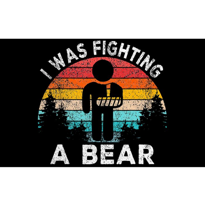 I Was Fighting A Bear Get Well Soon Broken Arm Surgery Retro Bumper Sticker