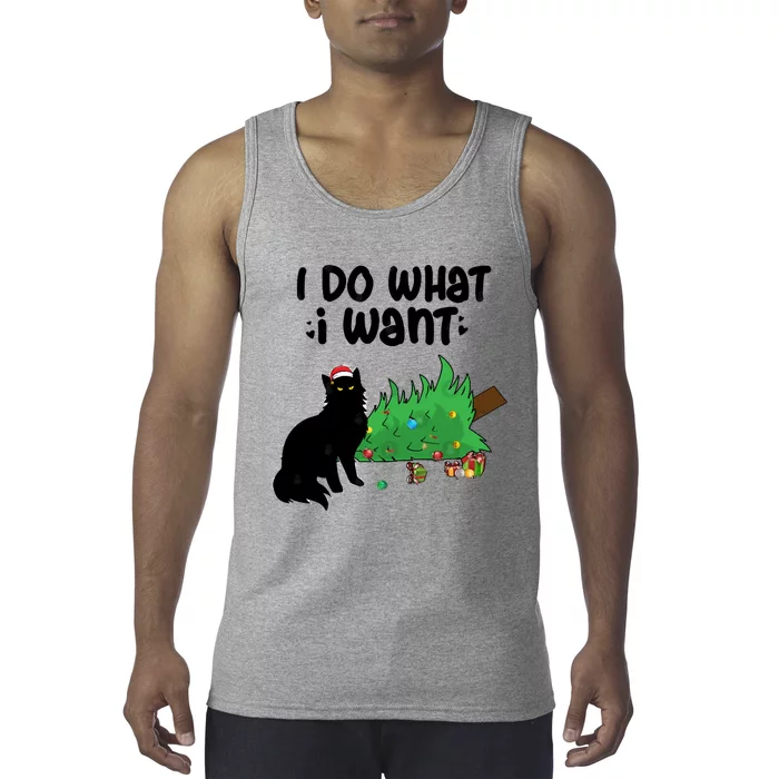 Ido Whatiwant Funny Cat Christmas Tree Cool Gift Tank Top