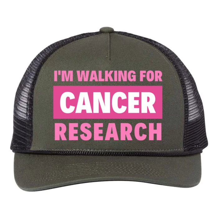 I'm Walking For Cancer Research Retro Rope Trucker Hat Cap