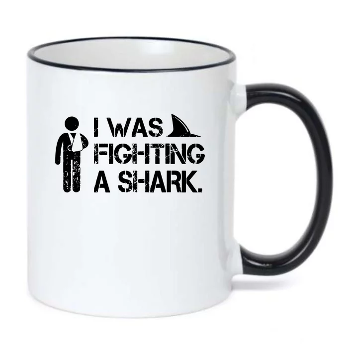 I Was Fighting A Shark Black Color Changing Mug