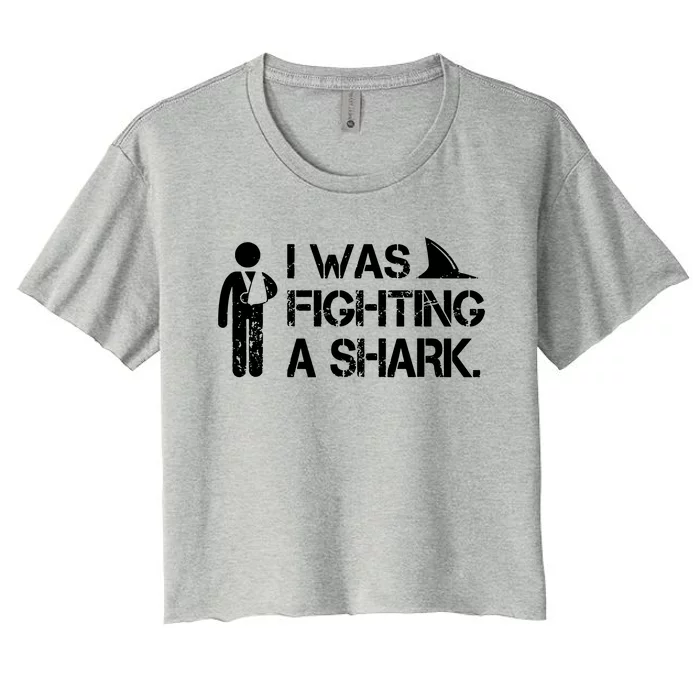 I Was Fighting A Shark Women's Crop Top Tee