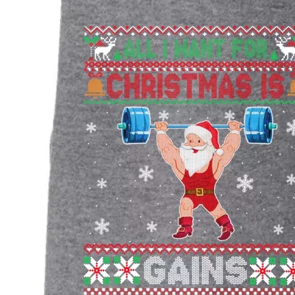 I Want For Christmas Is Gains Fitness Gym Ugly Xmas Sweater Cute Gift Doggie 3-End Fleece Hoodie