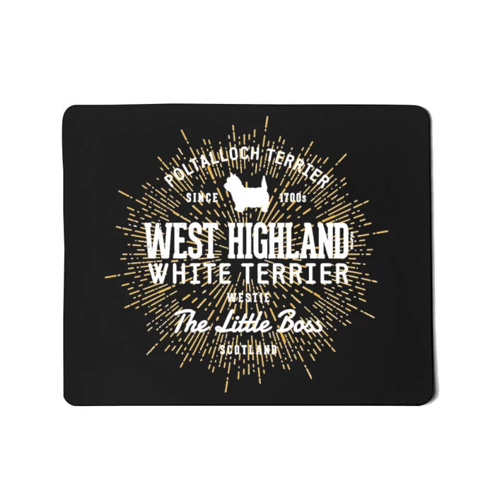 Intage Westie For Dog Lovers West Highland White Terrier Mousepad