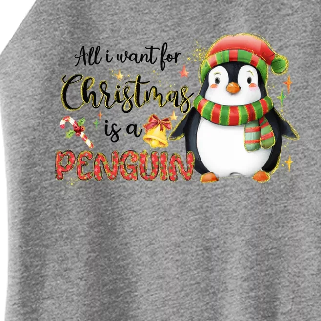 I Want For Christmas Is A Penguin Merry Christmas Gift Women’s Perfect Tri Rocker Tank