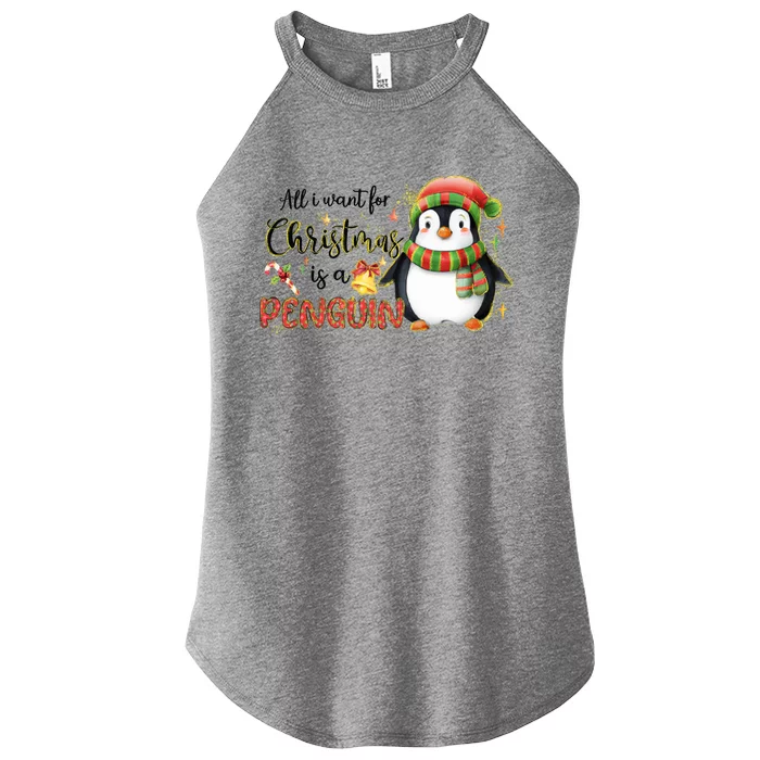 I Want For Christmas Is A Penguin Merry Christmas Gift Women’s Perfect Tri Rocker Tank