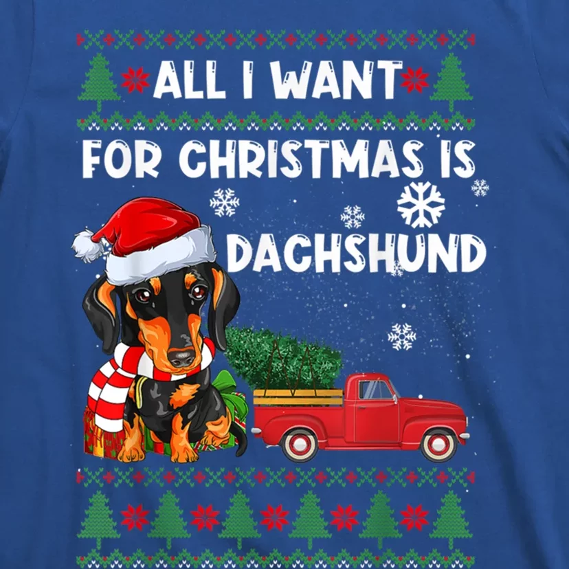 I Want For Christmas Is Dachshund Ugly Christmas Sweater Pet Gift T-Shirt