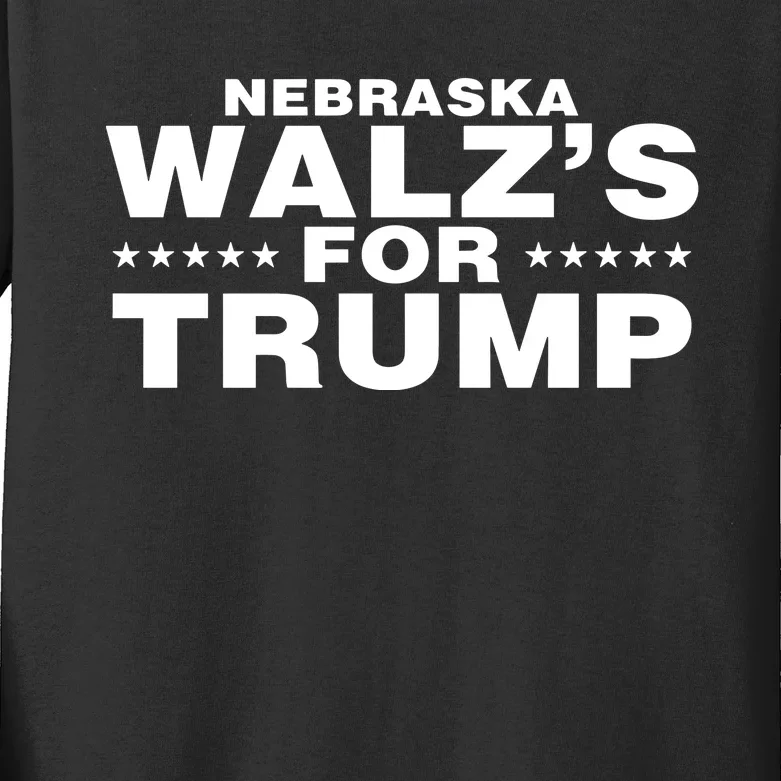 Im WalzS Family Members Wearing Nebraska WalzS For Trump Kids Long Sleeve Shirt