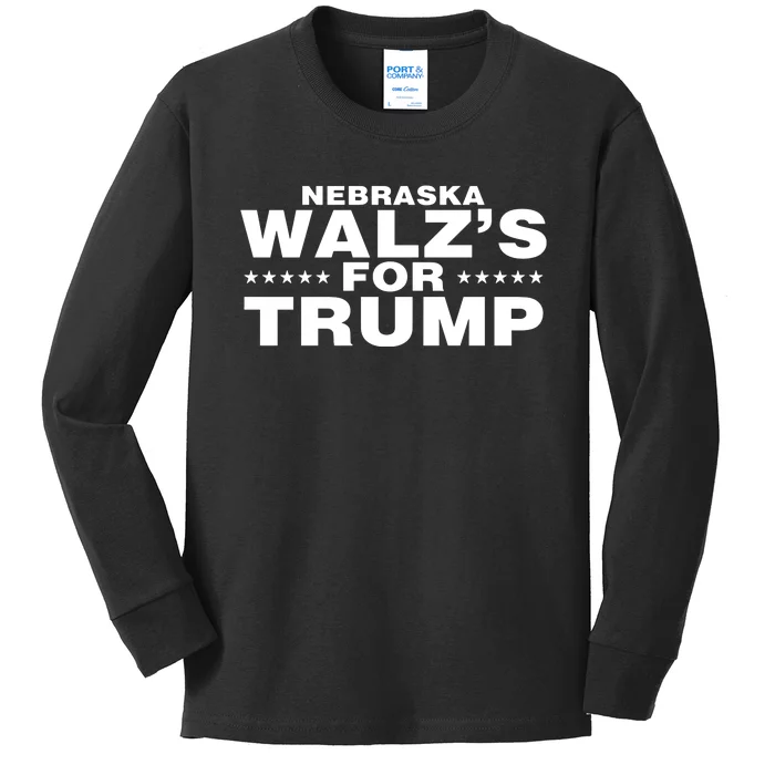 Im WalzS Family Members Wearing Nebraska WalzS For Trump Kids Long Sleeve Shirt