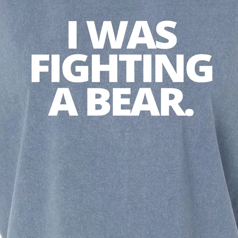 I Wanna Fighting A Bear Funny Injury Garment-Dyed Women's Muscle Tee