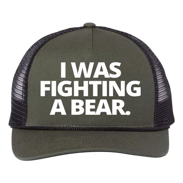 I Wanna Fighting A Bear Funny Injury Retro Rope Trucker Hat Cap