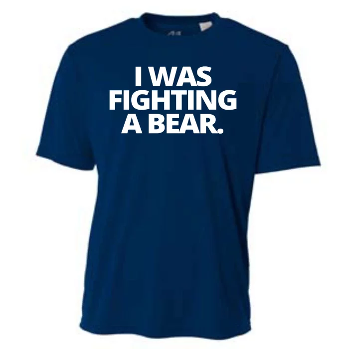 I Wanna Fighting A Bear Funny Injury Cooling Performance Crew T-Shirt