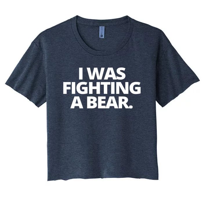 I Wanna Fighting A Bear Funny Injury Women's Crop Top Tee