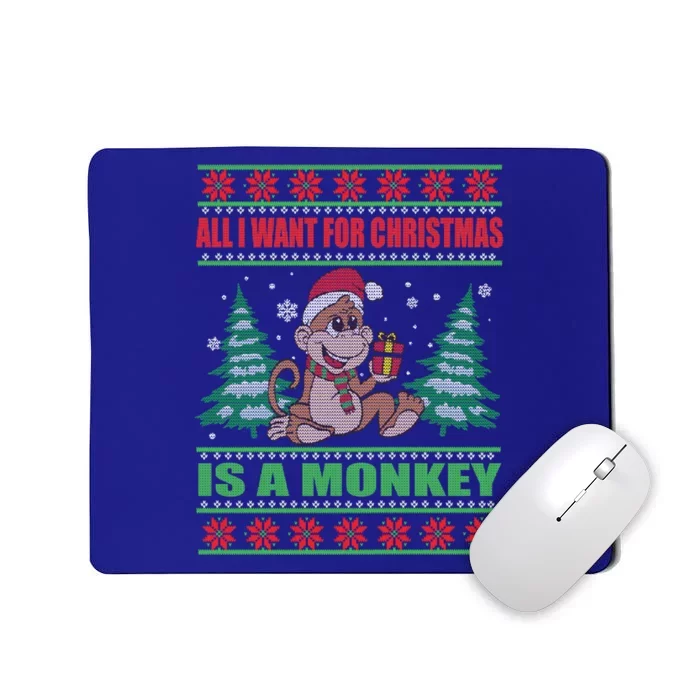 I Want For Christmas Is A Monkey Costume Xmas Gift Mousepad