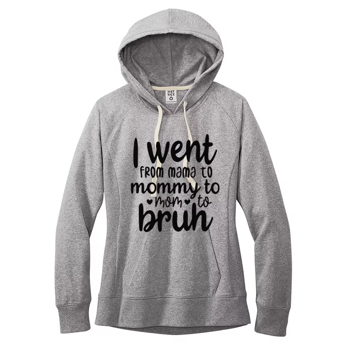 I Went From Mom Bruh Funny Mother's Day for Mom Wife Women's Fleece Hoodie