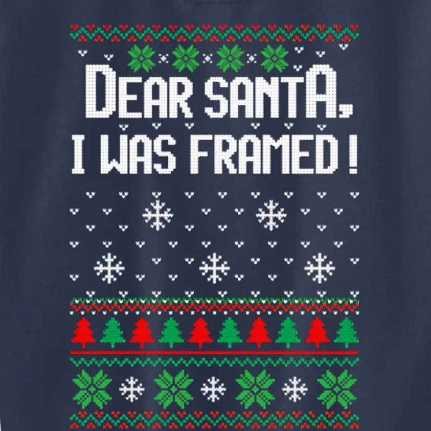 I Was Framed Ugly Christmas Kids Sweatshirt