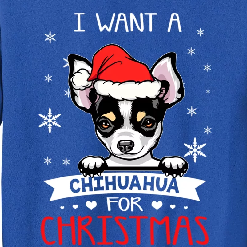 I Want For Christmas Is A Chihuahua Dog Santa Hat Funny Gift Sweatshirt