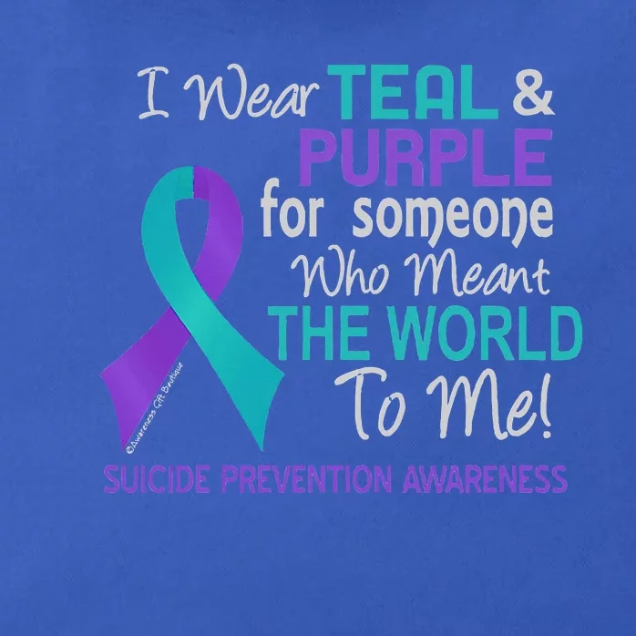 I Wear For Someone Who Meant World To Me Suicide Prevention Zip Tote Bag