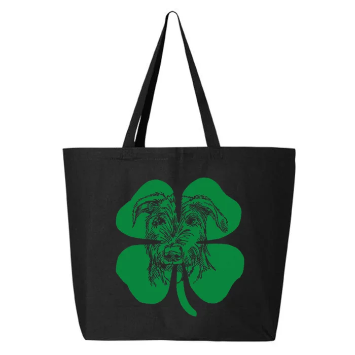 Irish Wolfhound Face Head Green Shamrock Saint Patrick's Day 25L Jumbo Tote