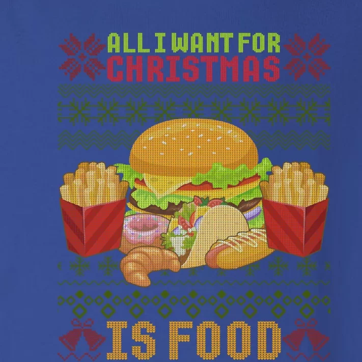 I Want For Christmas Is Food Ugly Christmas Sweater Gift Cute Gift Toddler Long Sleeve Shirt