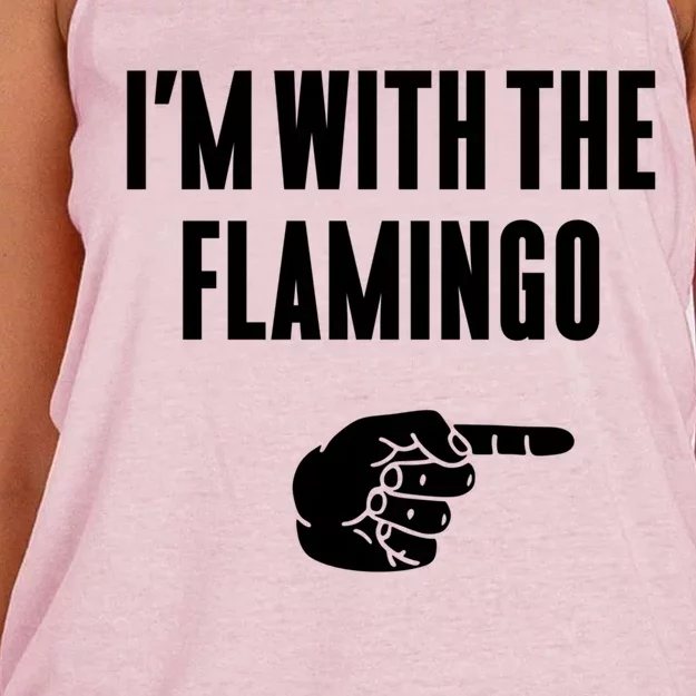 IM With Flamingo Halloween Christmas Funny Gift Women's Knotted Racerback Tank