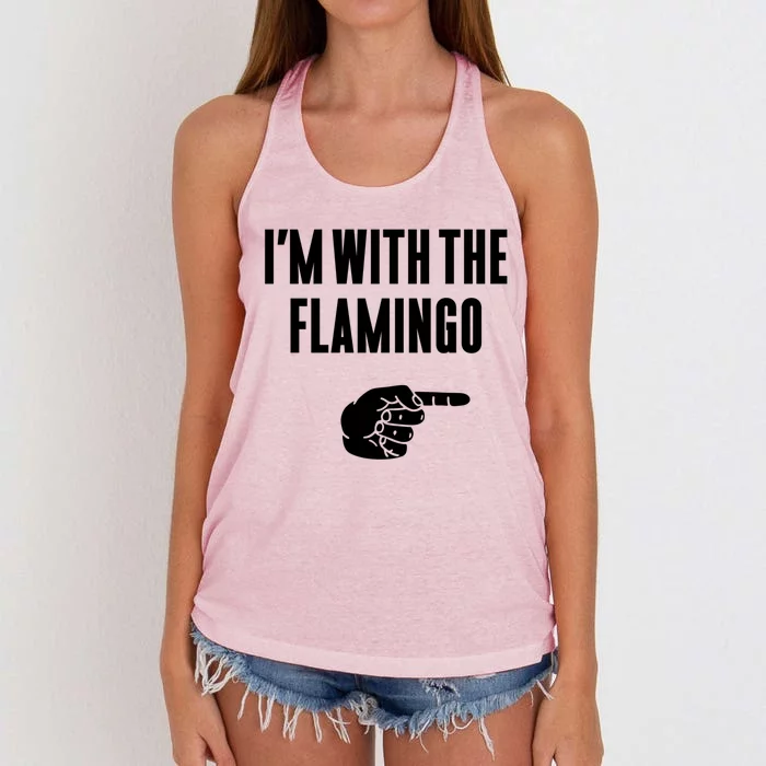 IM With Flamingo Halloween Christmas Funny Gift Women's Knotted Racerback Tank